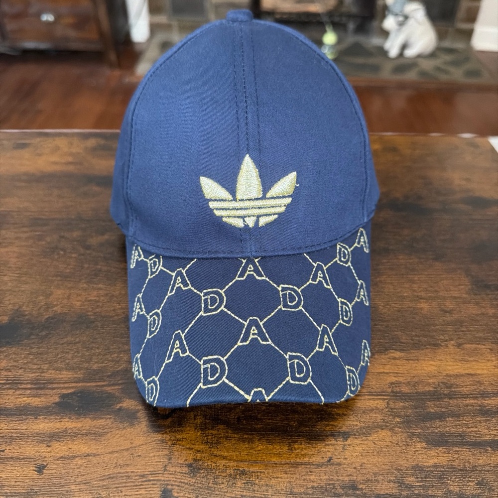 Adidas Women’s Monogram Allover Logo Trefoil Gold Embroidered Strap Back Hat